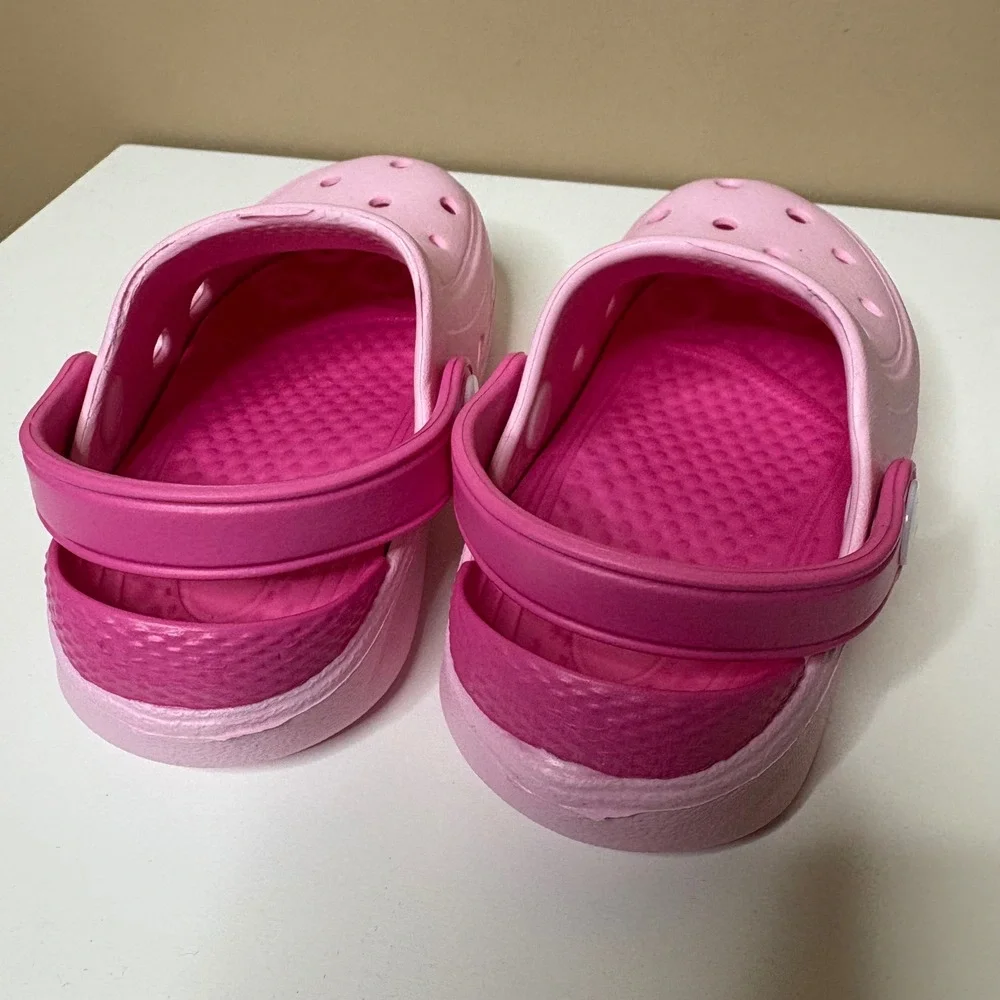 Kids Pink Two Tone Foam Clogs Slip On Water Shoes Size 5c/6c US Toddler